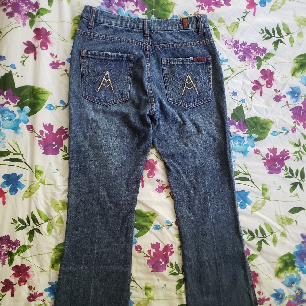 7 For All Mankind gold bling A-pocket jeans